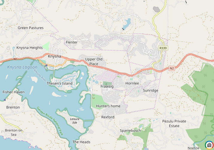 Map location of Knysna Industrial